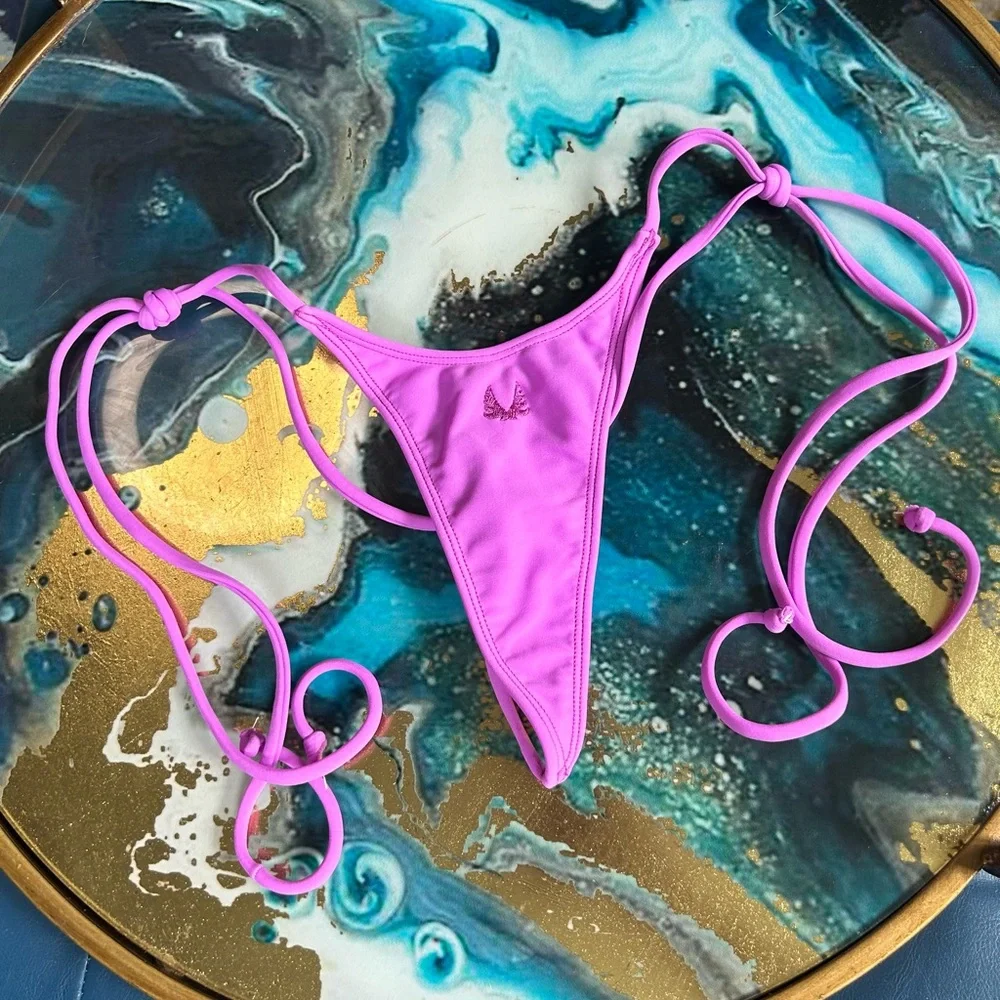 Minimale Animale SANCTUARY TASSEL THONG BIKINI BOTTOM in PARAISO VIOLET - Picture 4 of 12